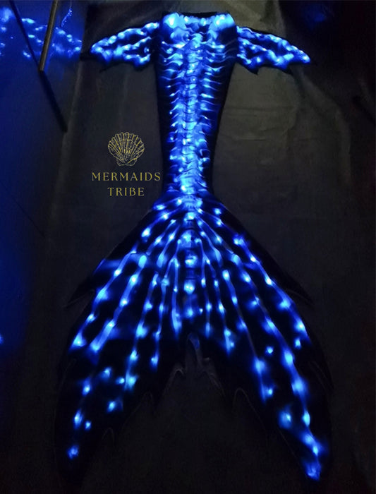 Halloween Skeleton Mermaid Led Tail