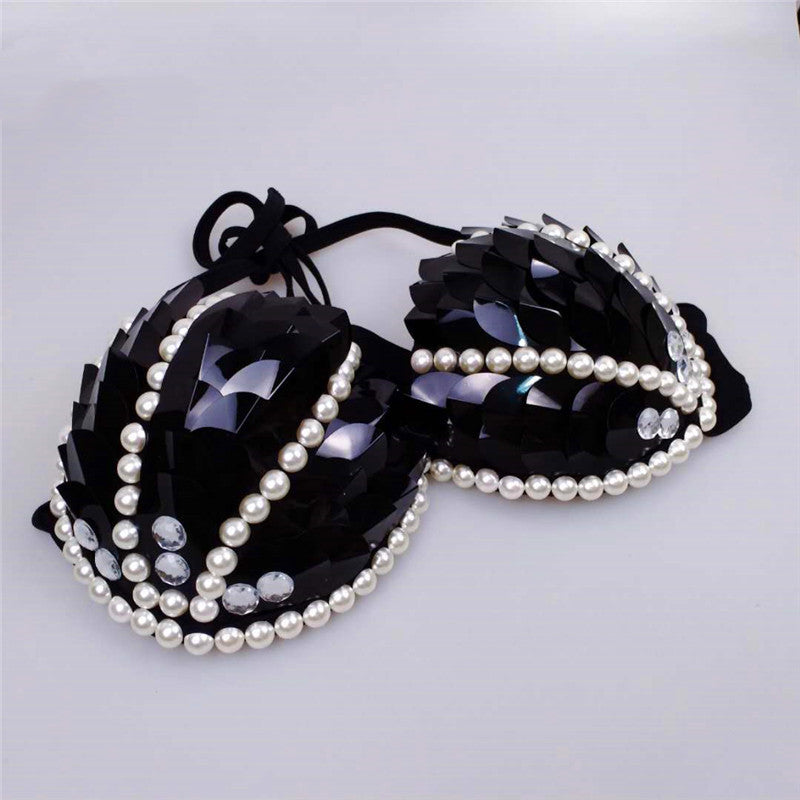 Mermaid Sequined Shell Mermaid Bikini Top Bra