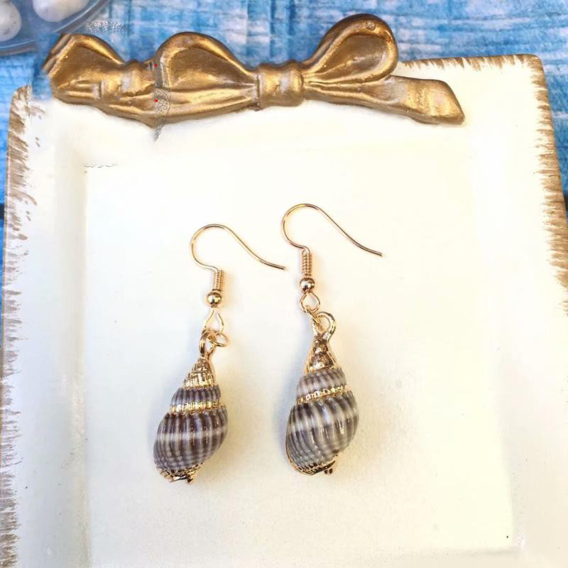 Handmade Aquamarine SeaShell Marine Necklace and Earrings
