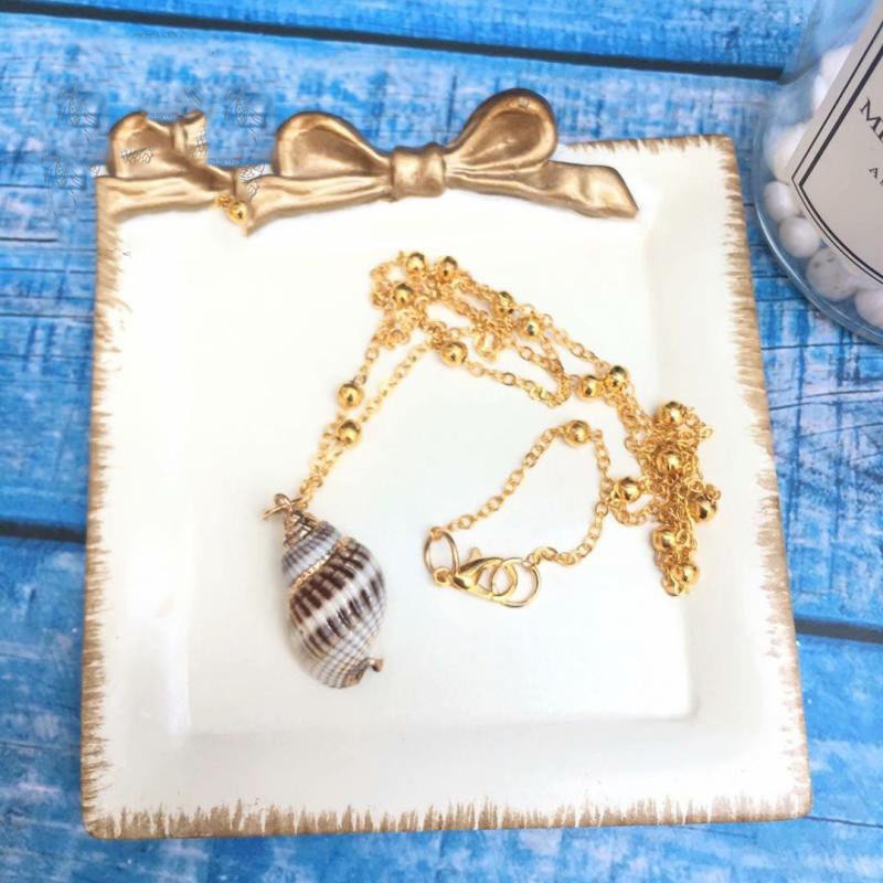 Handmade Aquamarine SeaShell Marine Necklace and Earrings