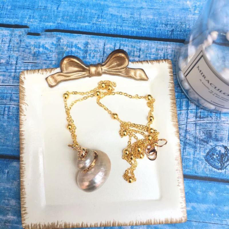 Handmade Aquamarine SeaShell Marine Necklace and Earrings