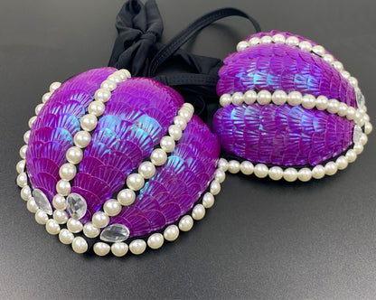 Mermaid Sequined Shell Mermaid Bikini Top Bra