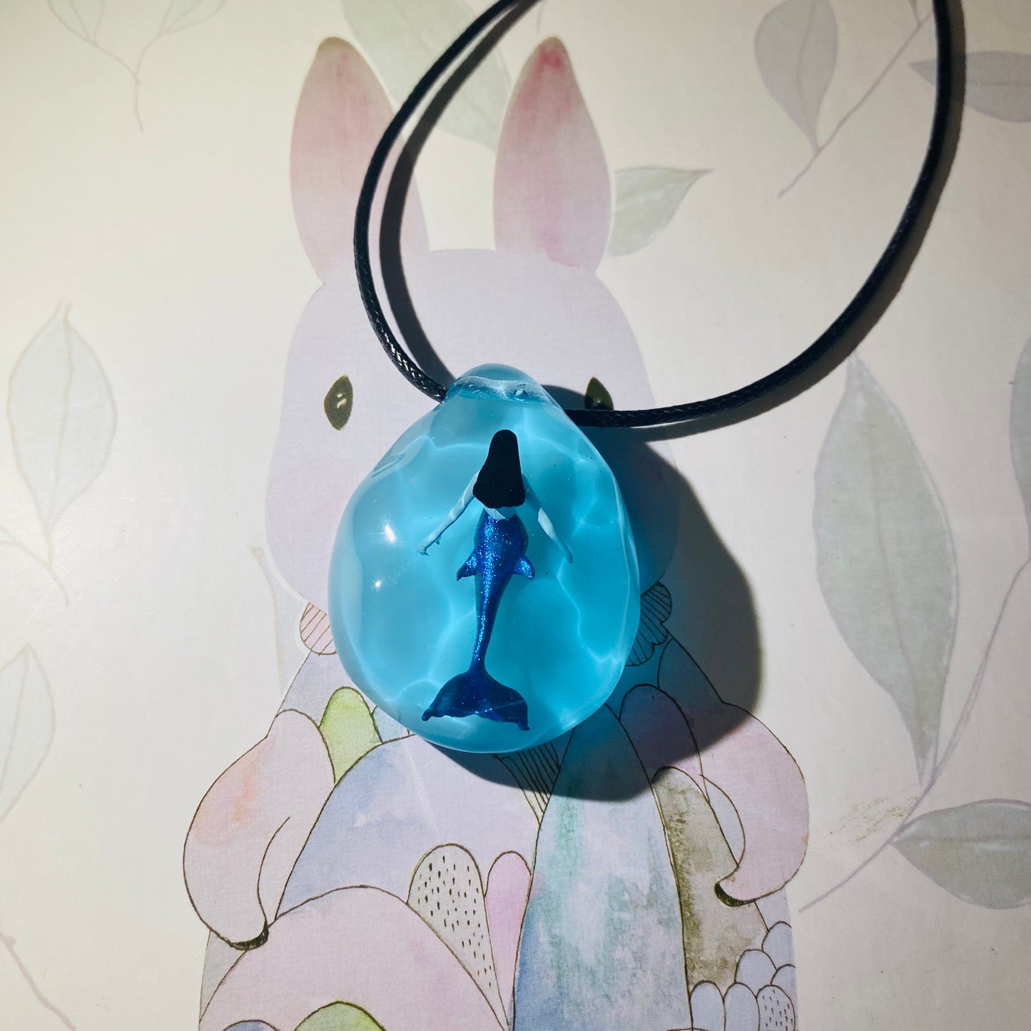 Handmade Resin Mermaid Drop Luminous Pendant Mermaid Necklace