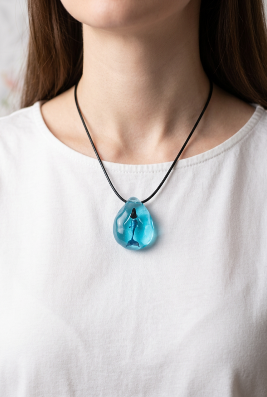 Handmade Resin Mermaid Drop Luminous Pendant Mermaid Necklace
