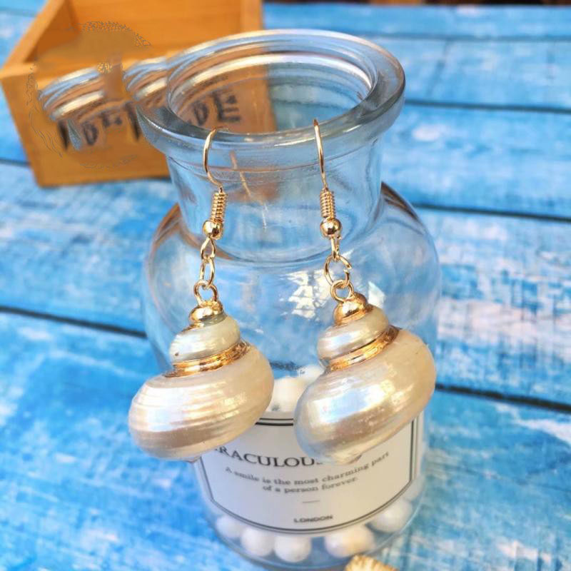 Handmade Aquamarine SeaShell Marine Necklace and Earrings