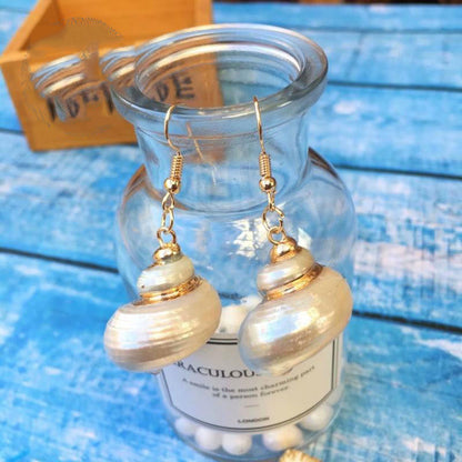 Handmade Aquamarine SeaShell Marine Necklace and Earrings