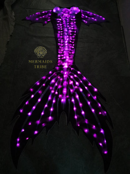 Halloween Skeleton Mermaid Led Tail