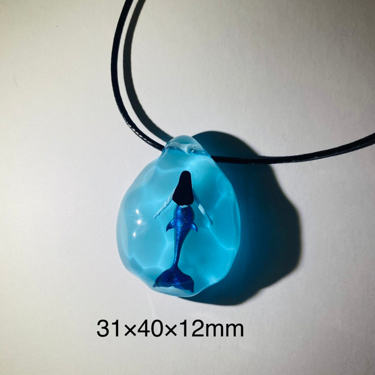 Handmade Resin Mermaid Drop Luminous Pendant Mermaid Necklace