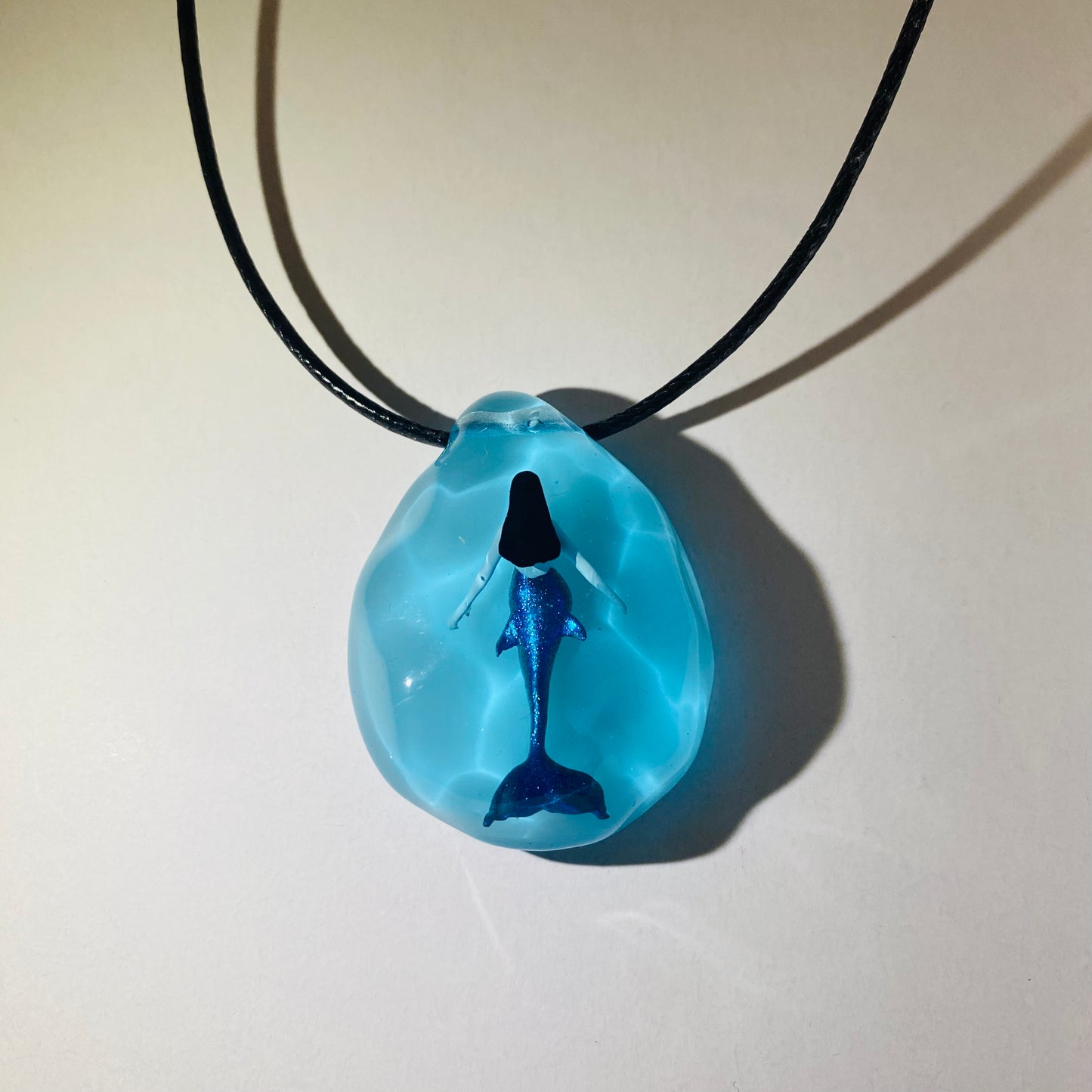 Handmade Resin Mermaid Drop Luminous Pendant Mermaid Necklace