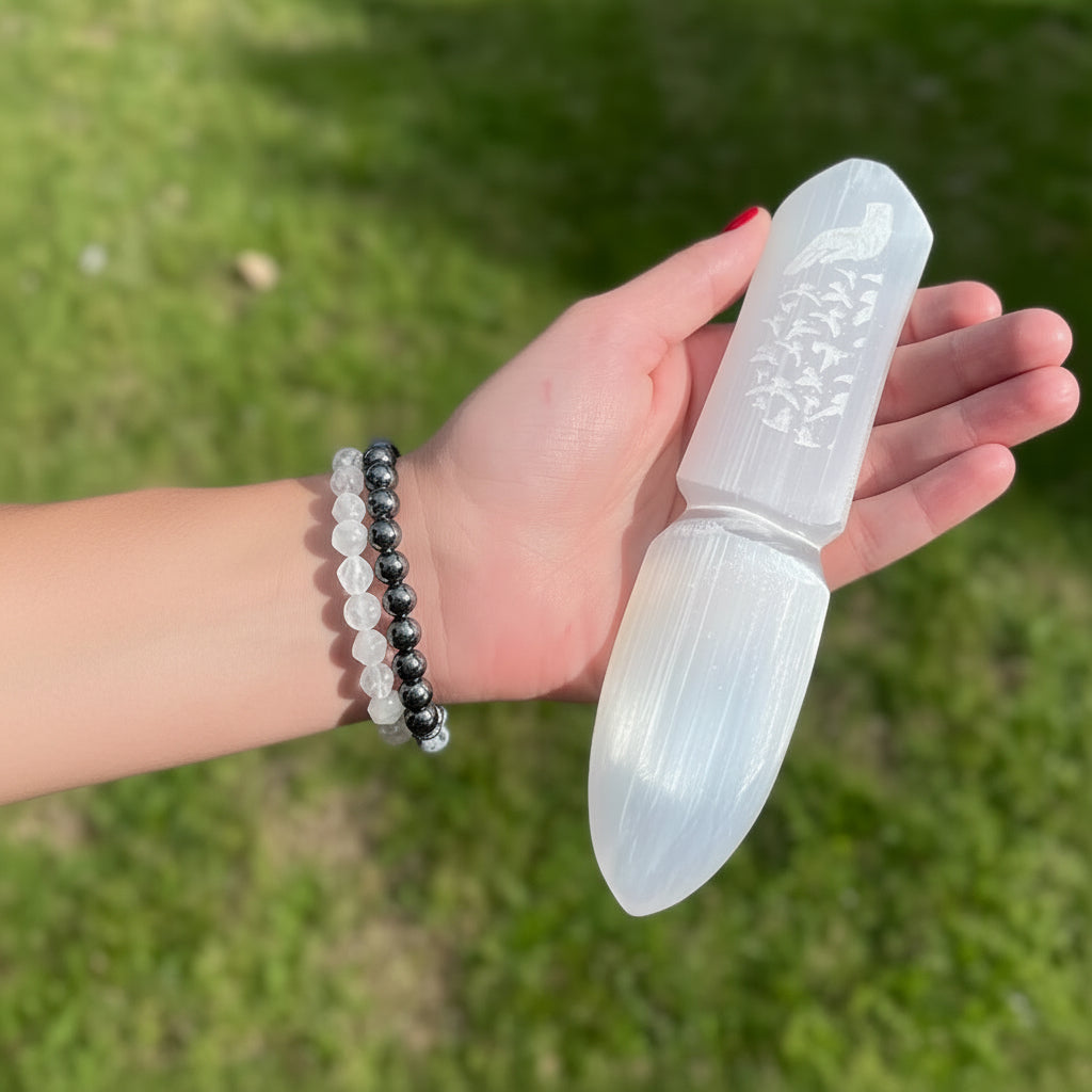 Selenite Ritual Knife for Cord Cutting