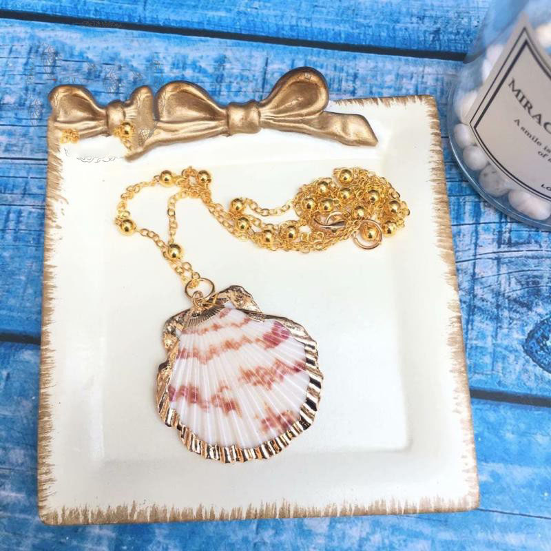 Handmade Aquamarine SeaShell Marine Necklace and Earrings