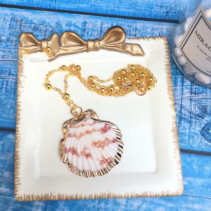 Handmade Aquamarine SeaShell Marine Necklace and Earrings
