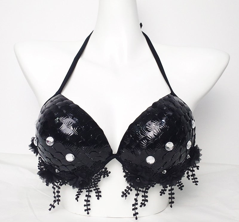 Mermaid Sequined Shell Mermaid Bikini Top Bra