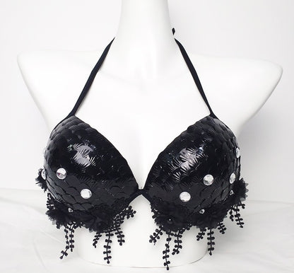 Mermaid Sequined Shell Mermaid Bikini Top Bra
