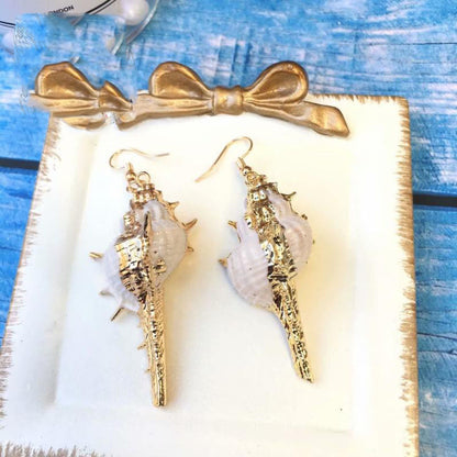 Handmade Aquamarine SeaShell Marine Necklace and Earrings