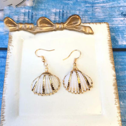 Handmade Aquamarine SeaShell Marine Necklace and Earrings
